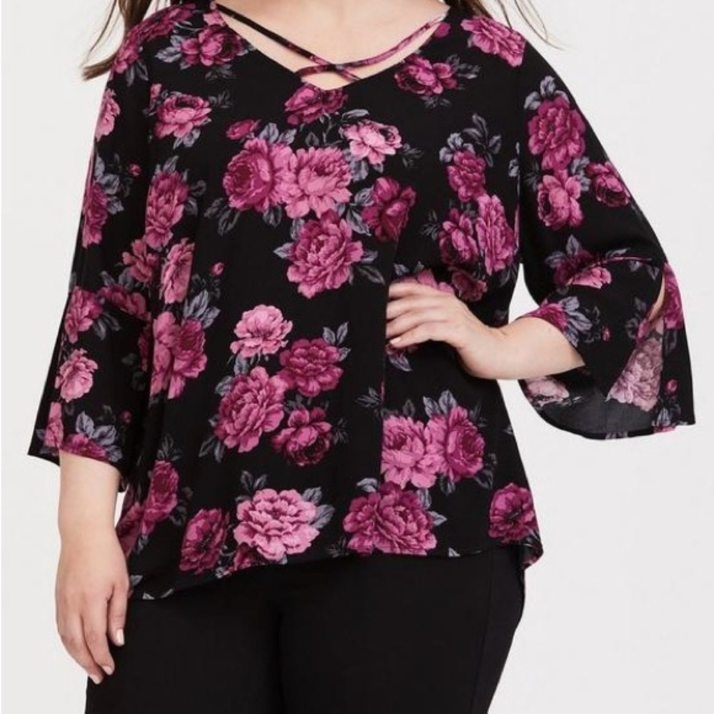 Torrid Crepe Strappy Blouse Size 2